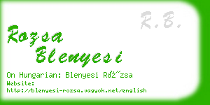 rozsa blenyesi business card